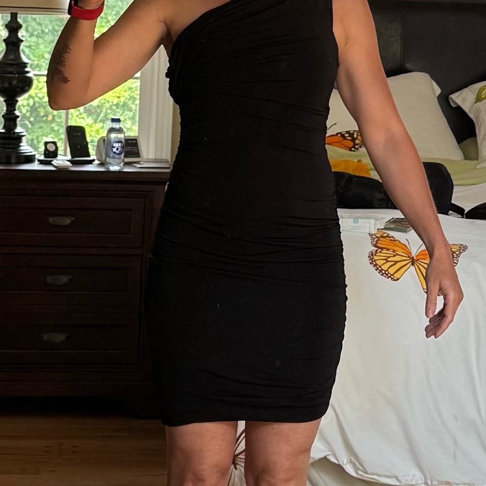 Pierre Balmain Black One-Shoulder Dress